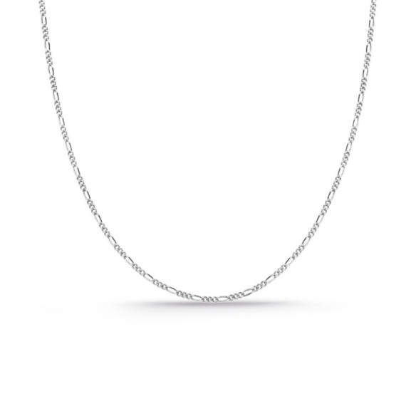 Cadena Oro blanco 18k Figaro 1x3 60cm 1.3mm - CADENAS DE ORO