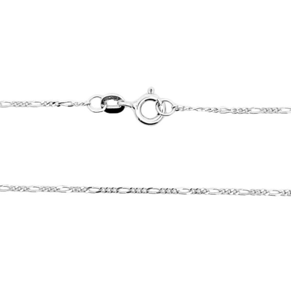 Cadena Oro blanco 18k Figaro 1x3 60cm 1.3mm - CADENAS DE ORO
