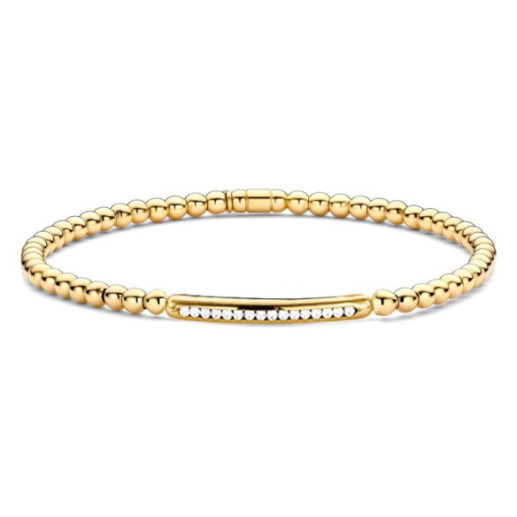 Pulsera Elástica de Diamantes y Oro Elástica Barra Sencilla Colette - PULSERAS