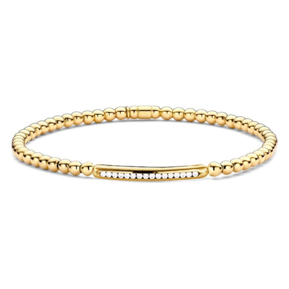 Pulsera Elástica de Diamantes y Oro Elástica Barra Sencilla Colette - PULSERAS