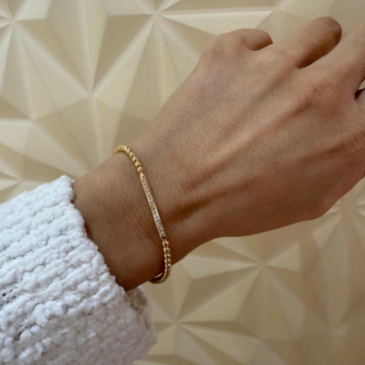 Pulsera Elástica de Diamantes y Oro Elástica Barra Sencilla Colette - BRACCIALI 2