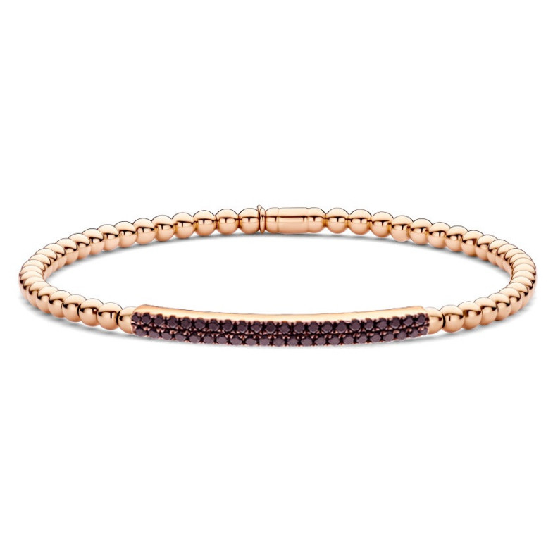 Pulsera Oro y Diamantes Negros Elástica Colette Barra - Goldarmbänder