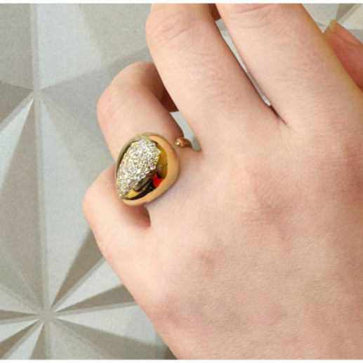 Anillo Gota Agua Nochentera Diamantes - Talla Brillante 2