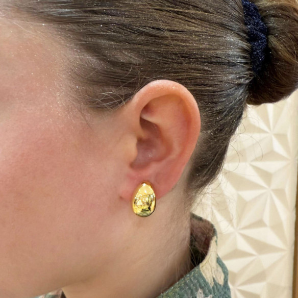 Pendientes Oro Ovalados Nochentera 18mm - Ohrringe