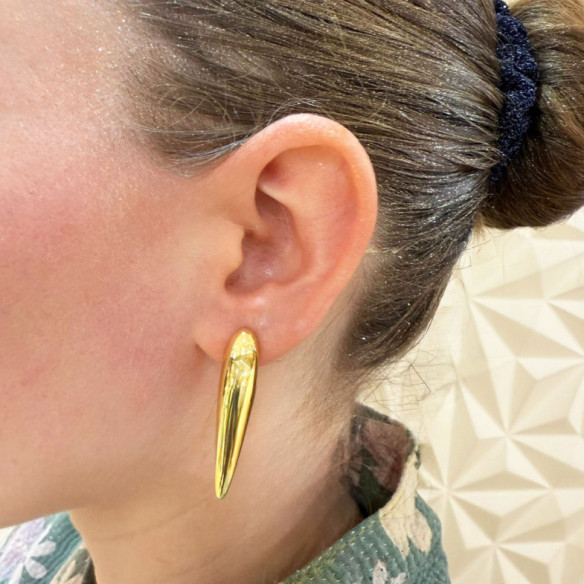 Pendientes Oro Pincho Nochentera 45mm - Goldohrringe