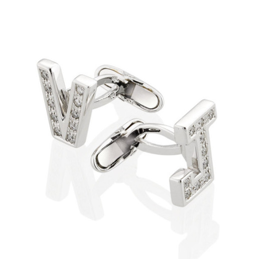 Gemelos De Oro Y Diamantes Initials - Gemelos de Boda