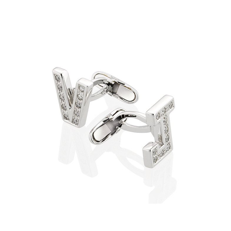 Gemelos De Oro Y Diamantes Initials - Jumelles de mariage