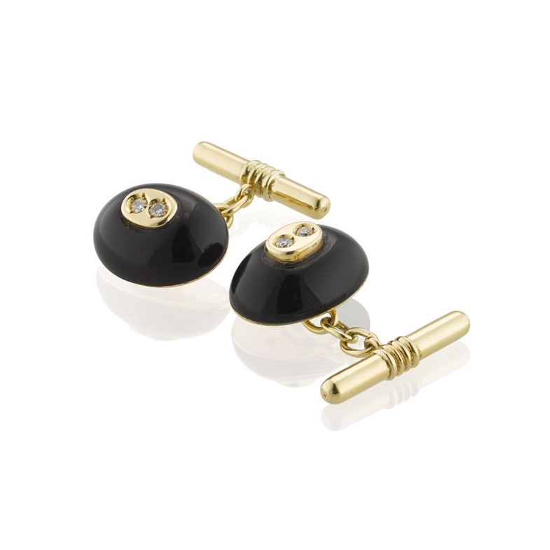 Oro e Onix Oval Twins - Gemelli di nozze