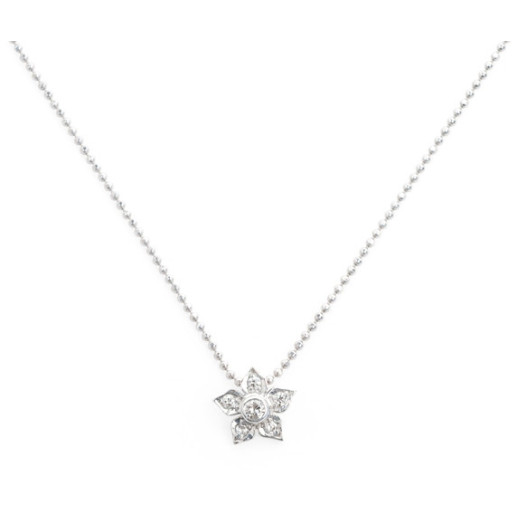 Collar Oro Diamantes Flor - Collares de Diamantes