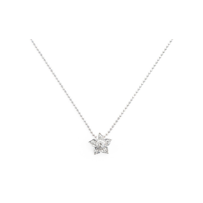 Collar Oro Diamantes Flor - Collares de Diamantes
