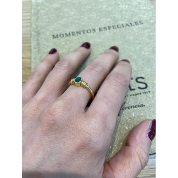 Oro anello smeraldo nuovo Vintage 533 - Smeraldo