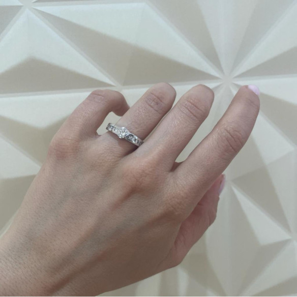 Anillo Diamantes Emily 0.50 Oro Blanco - Anillos Compromiso Aniversario