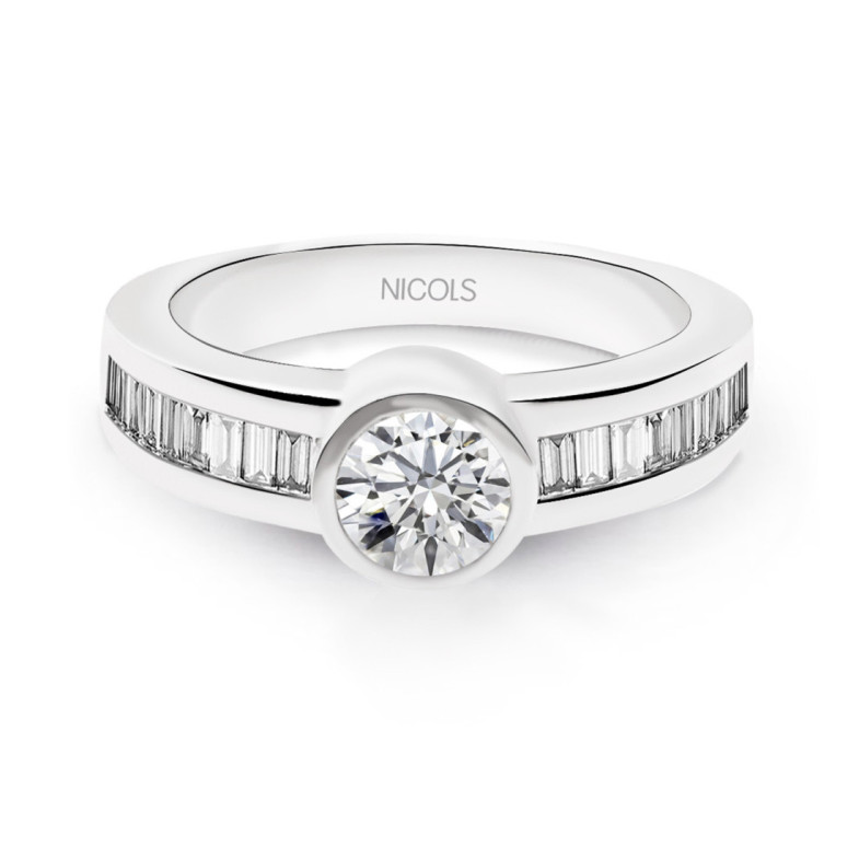 Anillo Diamantes Emily 0.85 Oro Blanco - Anillos Compromiso Aniversario