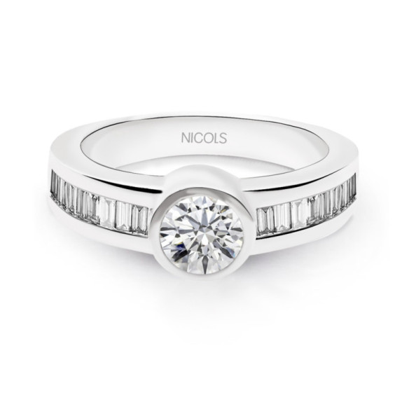 Anillo Diamantes Emily 0.85 Oro Blanco - Anillos Compromiso Aniversario