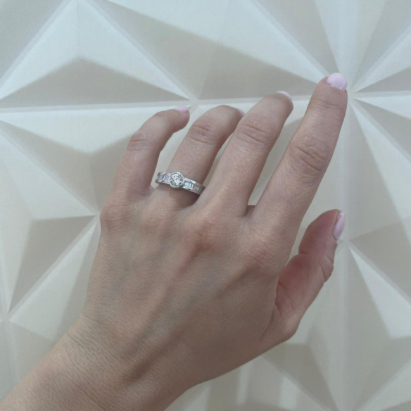 Anillo Diamantes Emily 0.85 Oro Blanco - Anillos Compromiso Aniversario
