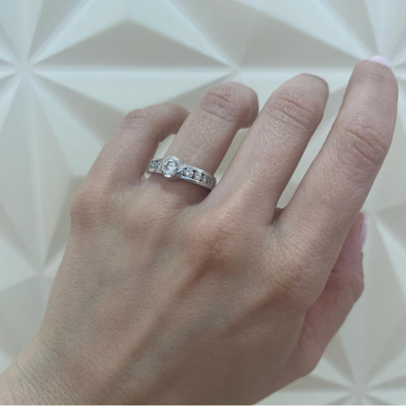 Anillo Diamantes Emily 0.75 Oro Blanco - Anillos Compromiso Aniversario