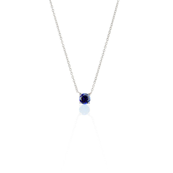 Sapphire Pendant 0.20 KATHERINE White Gold and Chain - Blue stones necklaces