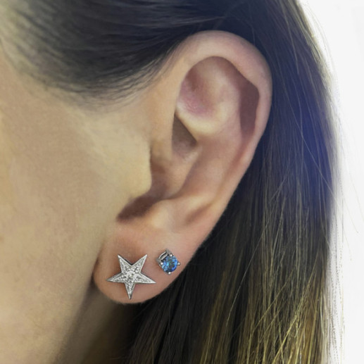 Pendientes Estrella Mini Details 0.04Ct - Boucles d'oreilles en diamant 2