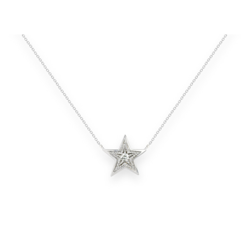 Mini Star Necklace Details - Diamond Necklaces