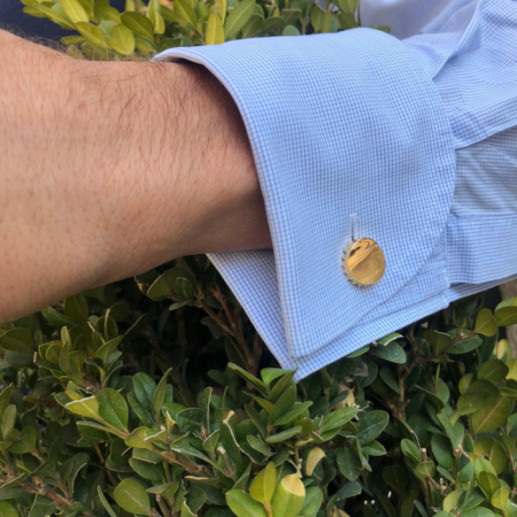 Gemelos Oro 18K Chapa Botella - Gemelos para Grabar