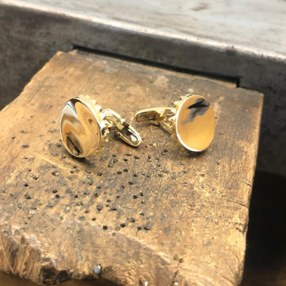 Gemelli Oro Bottiglia di Chapa 18K - Gemelos para Grabar