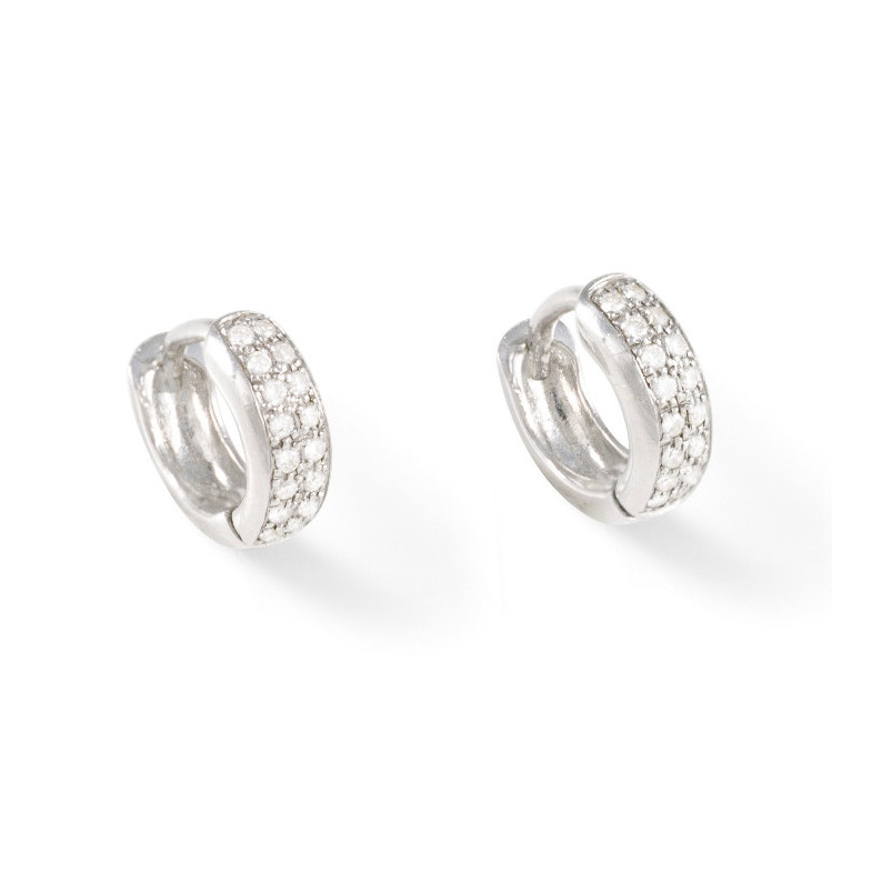 Pendientes Criolla Diamantes Y Oro Blanco - Boucles d'oreilles mariées