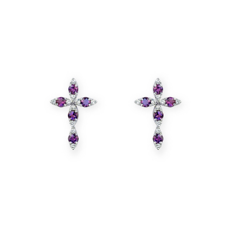 Pendientes Cruz - Pendientes Otras Piedras de Colores