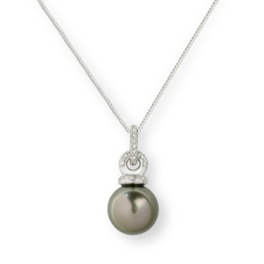 Colgante Perla Tahiti Hoop - Collares de Diamantes