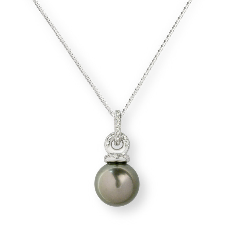 Tahiti Pearl pendant HOOP - Diamond Necklaces