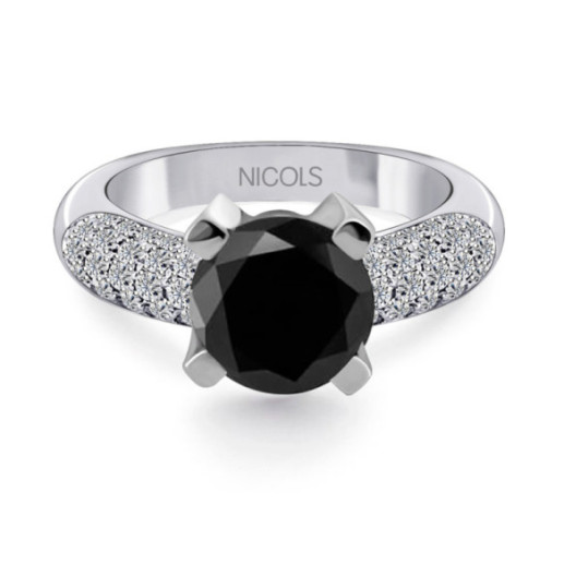 Anillo Platino Diamante Negro Madonna Black Power 4.50Ct - Anillos de Platino