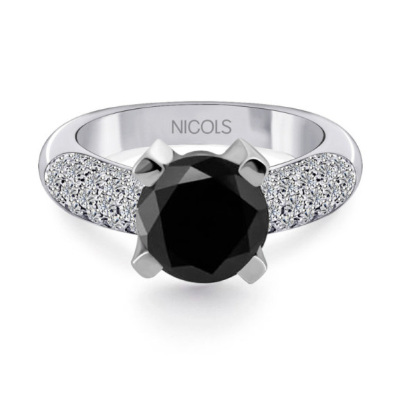 Anillo Platino Diamante Negro Madonna Black Power 4.50Ct - Anillos de Platino