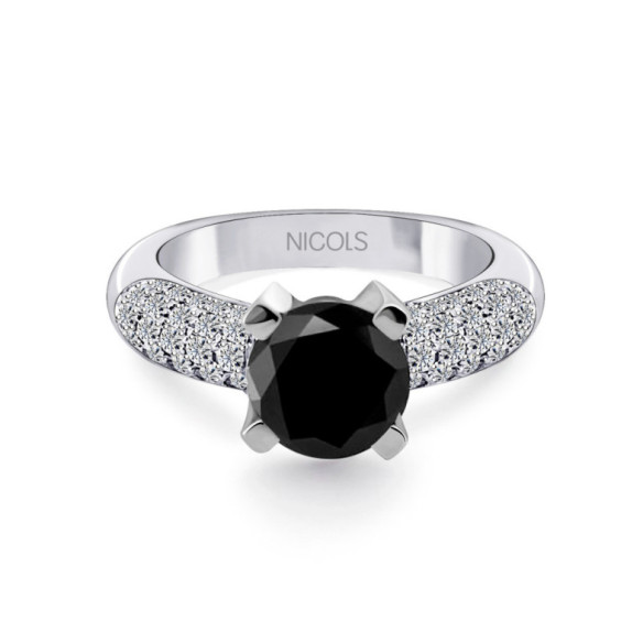 Anillo Diamante Negro Madonna Black Power 2.01Ct - Talla Brillante