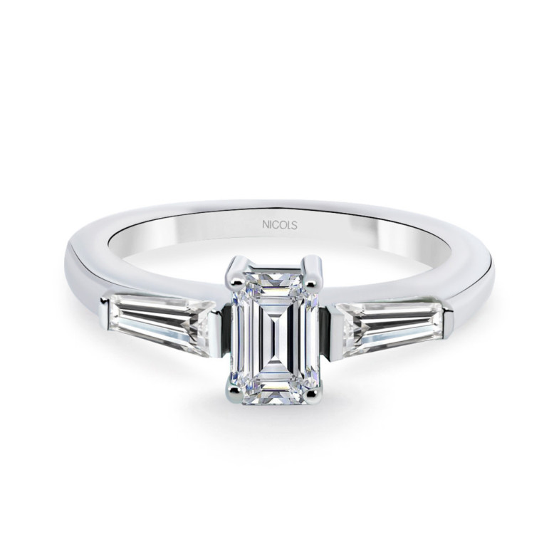 Anillo Diamantes Electra 0.70 - Talla Esmeralda