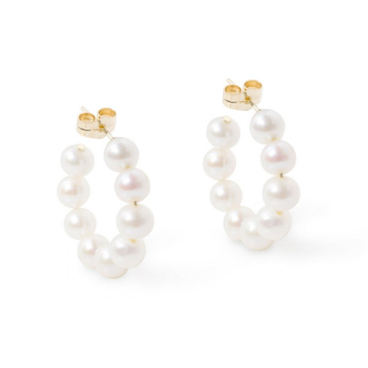 Pendientes Perlas Hoop - Pendientes de Perlas