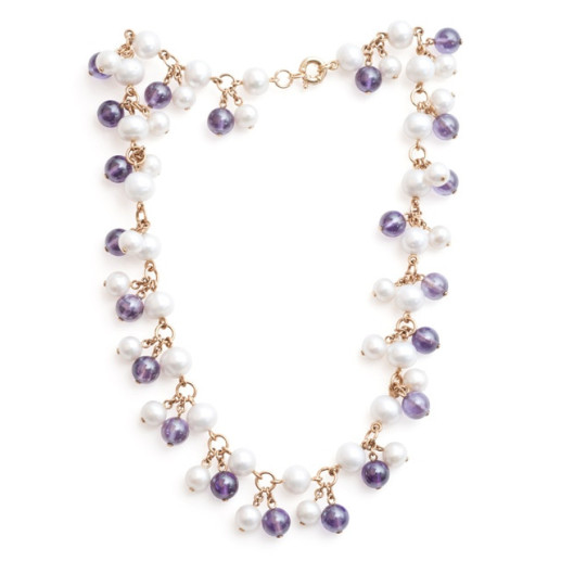 Collar Perlas Y Amatistas Pearls Lady - Collares Otras Piedras de Colores