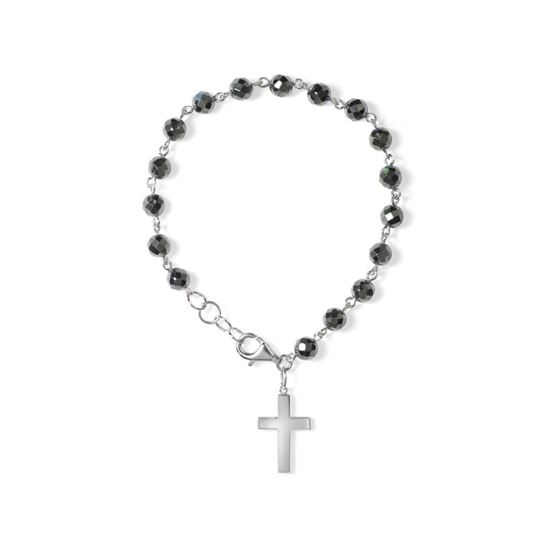 Pulseira Rosário Hematita - Pulseiras de cor de pedras