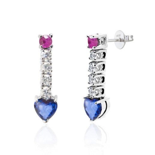 Pendientes Diamantes Sangre Azul - Pendientes de Zafiro