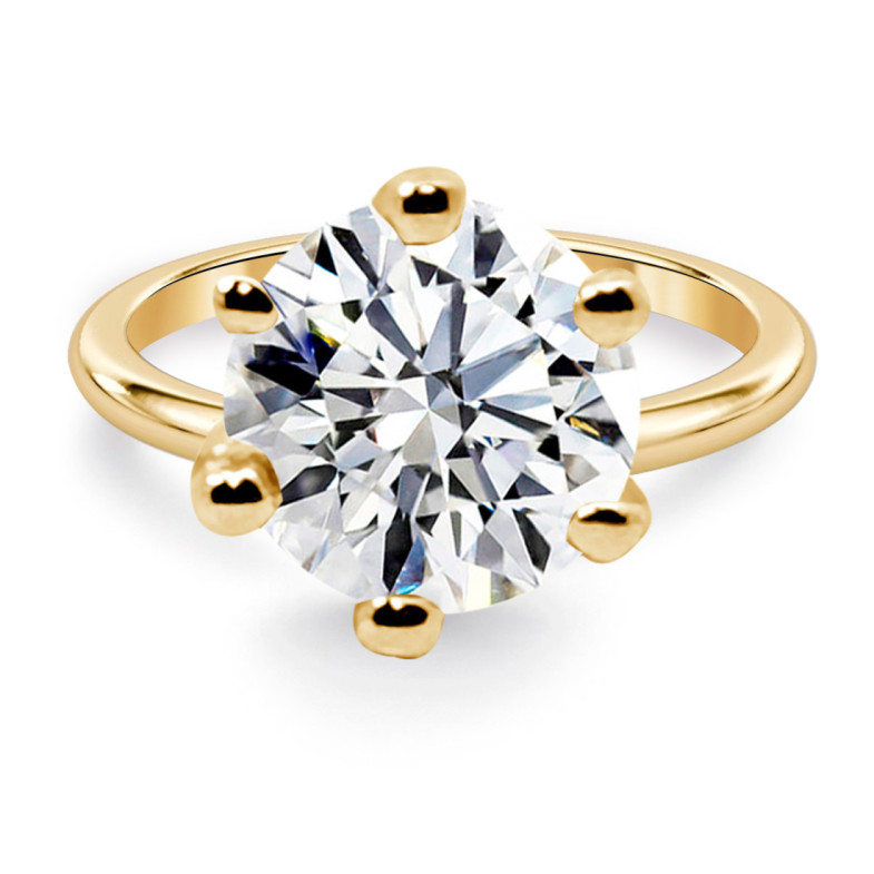 Anillo Diamante Cuatro quilates y medio Solitario Charlotte Oro amarillo - Hoher Schmuck