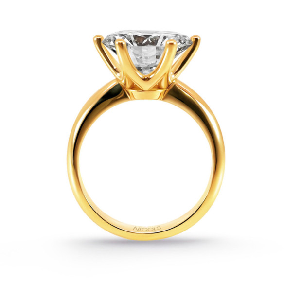 Anillo Diamante Cuatro quilates y medio Solitario Charlotte Oro amarillo - Hoher Schmuck