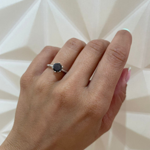 Anillo Diamante Negro Solitario Black Power - diseños modernos 2
