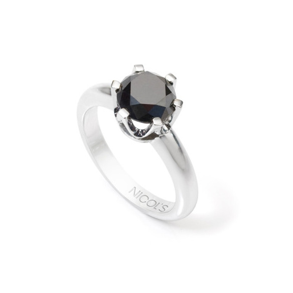 Anillo Diamante Negro Solitario Black Power - diseños modernos