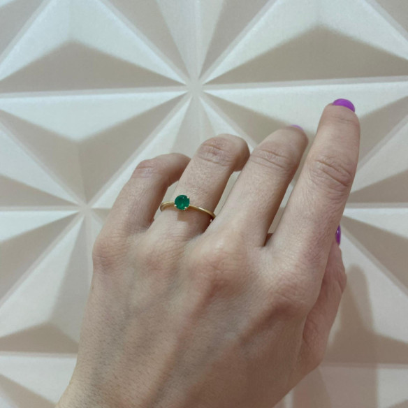 Isabella Emerald Solitaire Ring 0.50ct Yellow Gold - Emerald rings