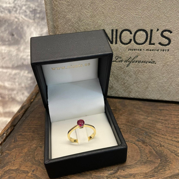 Anillo Solitario Rubi Isabella 0.50Ct Oro Amarillo - Anelli di rubino