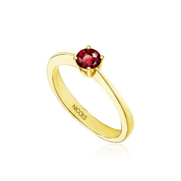 Anillo Solitario Rubi Isabella 0.50Ct Oro Amarillo - Anelli di rubino