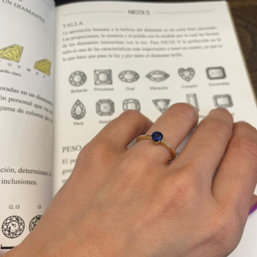 Anillo Solitario Zafiro Isabella 0.50Ct Oro Amarillo - Anillos de Zafiro 2
