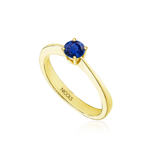 Anillo Solitario Zafiro Isabella 0.50Ct Oro Amarillo - Anillos de Zafiro