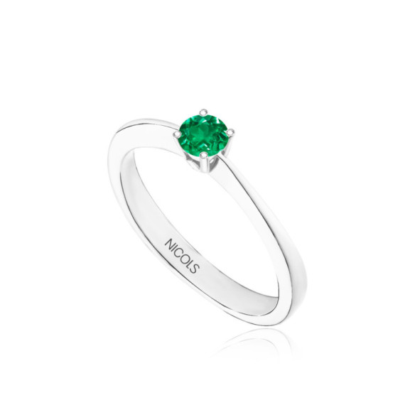 Anillo Solitario Esmeralda Isabella 0.20Ct - LES ANNEAUX