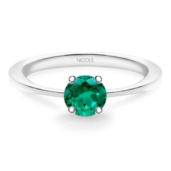 Anillo Solitario Esmeralda Isabella 0.50Ct - Anillos de Esmeralda