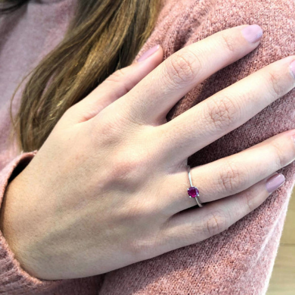Isabella Ruby Solitaire Ring 0.50ct - Ruby Rings