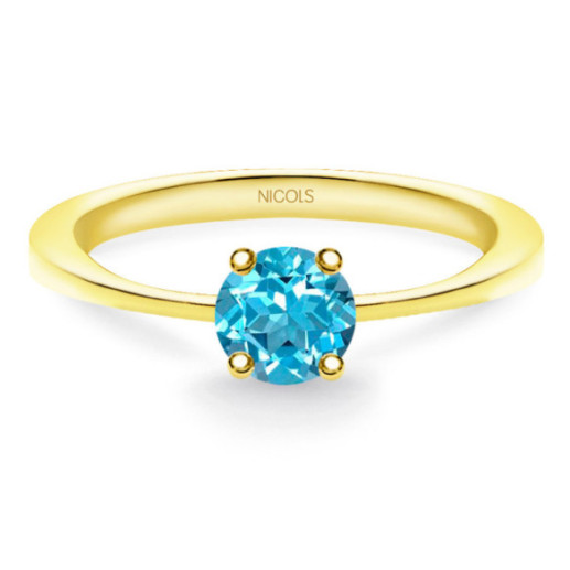 Anillo Solitario Brillante Azul Isabella 0.50Ct - Bagues Autres pierres précieuses